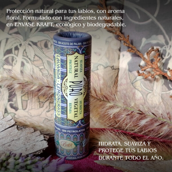 Nuevo Bálsamo Labial Lavanda Lemongrass Sésamo Zanahoria Kraft - Imagen 3