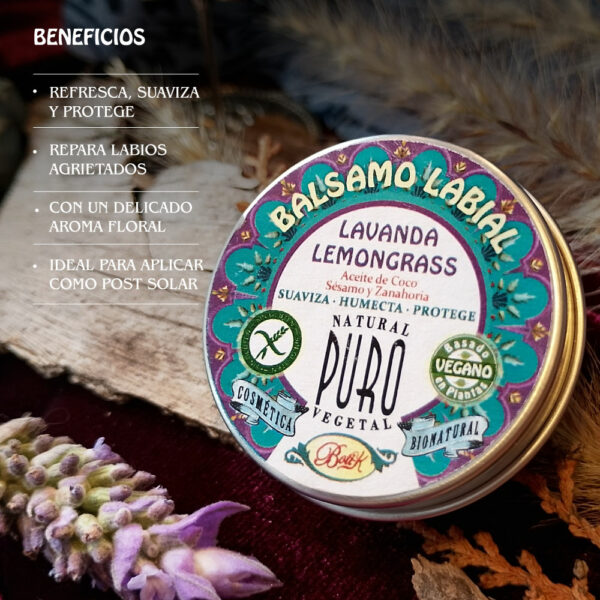 Nuevo Bálsamo Labial Lata Lavanda y Lemongrass - Imagen 4