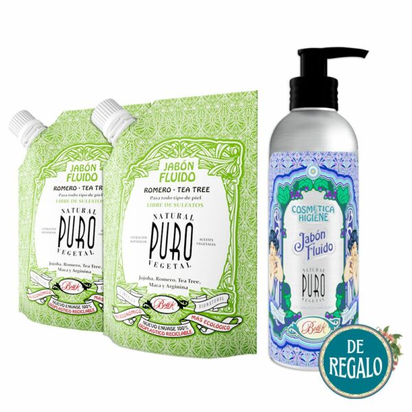 combo Sachet Jabón Fluido Sin Sulfatos Lavanda Lemongrass