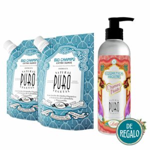 2 Sachets de Bio Champú Neutro Extra Suave 280 ml + 1 Botella Refill