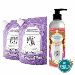 2 Sachet Bio Champú Lavanda Lemongrass 280 ml + Envase Refill de REGALO