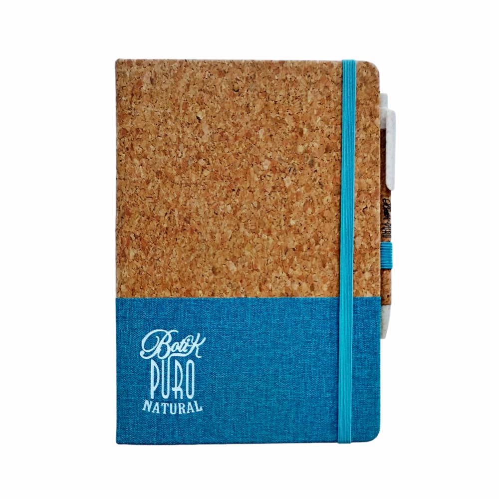 Cuaderno Ecológico A5 de Corcho con Bolígrafo – Color Turquesa