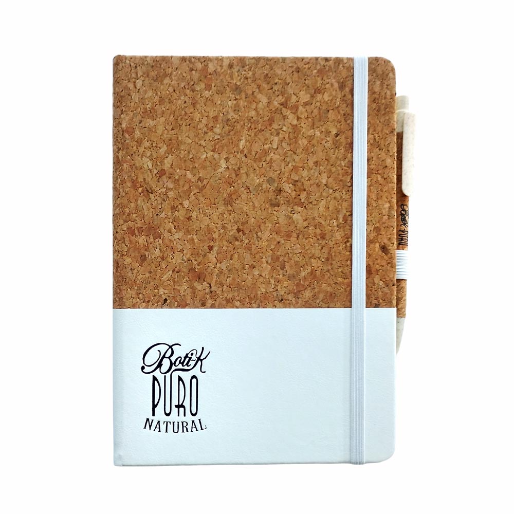 Cuaderno Ecológico A5 de Corcho con Bolígrafo – Color Blanco
